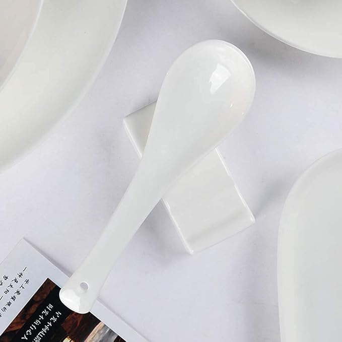 Pure White Porcelain Dinnerware Set Tableware Set Stoneware Dish Dinner Plates Dinner Set Dinner Service For1/2/4/10/16 People (White 32 Pcs(4 Set))