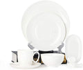 Pure White Porcelain Dinnerware Set Tableware Set Stoneware Dish Dinner Plates Dinner Set Dinner Service For1/2/4/10/16 People (White 16 Pcs(2 Set))
